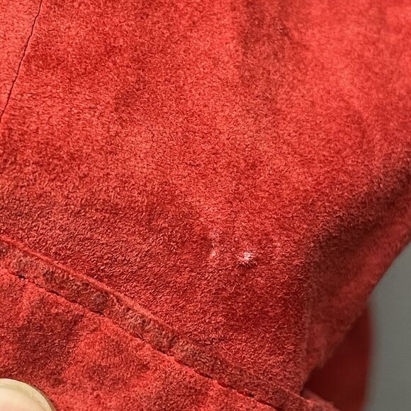 Evan Davies II Red Silky Pig Suede Blazer Jacket For Women 42/22W - Picture 4 of 15